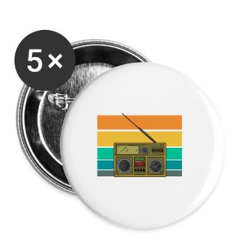 Ham Radio Amateur Radio Funkter Geschenk - Buttons groß 56 mm (5er Pack) - Weiß - Vorne