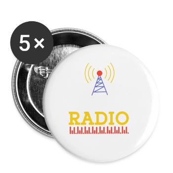 Ham Radio Amateur Radio Funkter Geschenk - Buttons groß 56 mm (5er Pack) - Weiß - Vorne