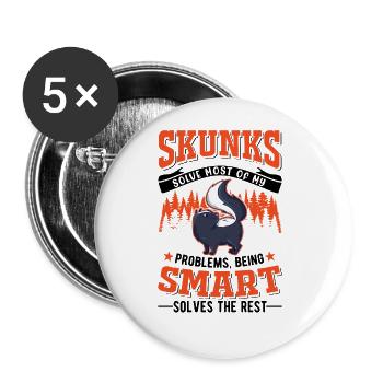 Stinktier Liebhaber - Buttons groß 56 mm (5er Pack) - Weiß - Vorne