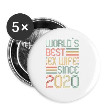 Worlds Best Ex Wife since 2020 Divorce - Buttons large 2.2''/56 mm (5-pack) - white - Front
