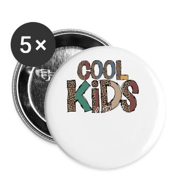 Cool Kids Read Books - Buttons groß 56 mm (5er Pack) - Weiß - Vorne