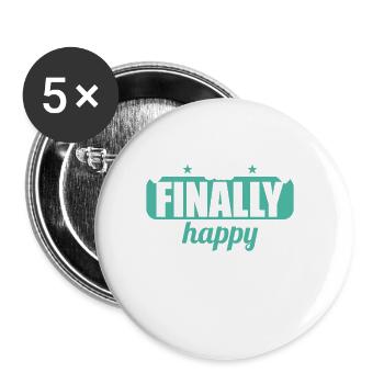 Divorced and Broke but finally happy divorces - Buttons large 2.2''/56 mm (5-pack) - white - Front