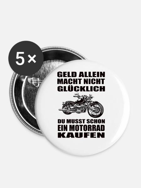 Motorrad - Buttons groß 56 mm (5er Pack) - Weiß