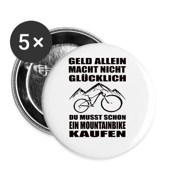 Mountainbike - Buttons groß 56 mm (5er Pack) - Weiß - Vorne