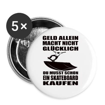 Skateboard - Buttons groß 56 mm (5er Pack) - Weiß - Vorne
