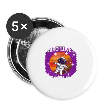 Mädchen Neptun Geschenk - Buttons groß 56 mm (5er Pack) - Weiß - Vorne