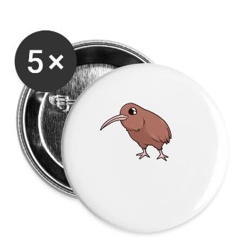 Kawaii Kiwi - Buttons groß 56 mm (5er Pack) - Weiß - Vorne