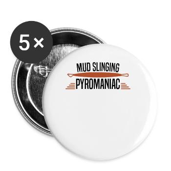 Poterie Argile Cours de poterie Poterie Getöpfert - Lot de 5 grands badges (56 mm) - blanc - Devant
