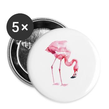Flamingo - Buttons large 2.2''/56 mm (5-pack) - white - Front