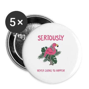 Flamingo - Buttons large 2.2''/56 mm (5-pack) - white - Front