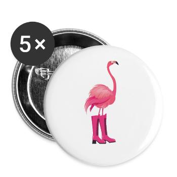 Flamingo - Buttons large 2.2''/56 mm (5-pack) - white - Front