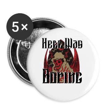 Satan Beelzebub Teufel Gothic Pentagram Mystisch - Buttons groß 56 mm (5er Pack) - Weiß - Vorne