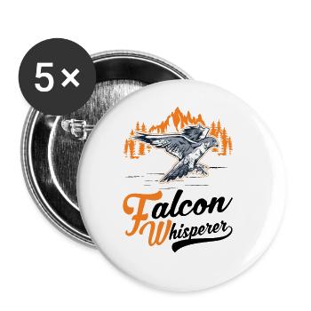 Falcons Whisperer Falconer Kestrel Falconry - Buttons large 2.2''/56 mm (5-pack) - white - Front
