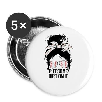 LegenBaseball -Mutter -Shirt - Buttons groß 56 mm (5er Pack) - Weiß - Vorne