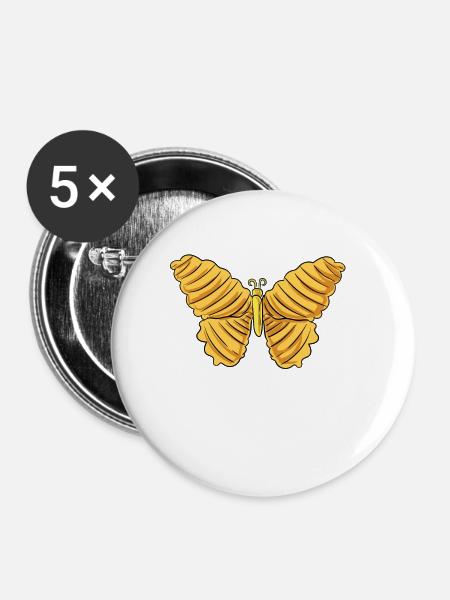 Chips Essen Snacks Süßigkeiten Geschenk - Buttons groß 56 mm (5er Pack) - Weiß