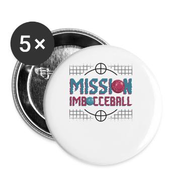 Mission Imbocceball, Funny Boccia Ball - Buttons large 2.2''/56 mm (5-pack) - white - Front