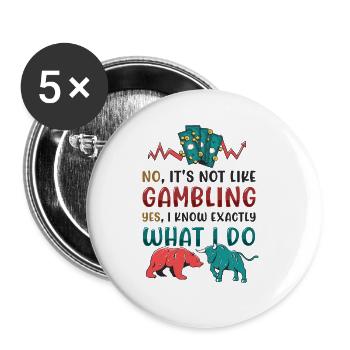 Stock Market, Investor, Trader - Buttons large 2.2''/56 mm (5-pack) - white - Front