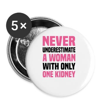 Kidney Transplant Cancer Disease Awareness - Buttons large 2.2''/56 mm (5-pack) - white - Front