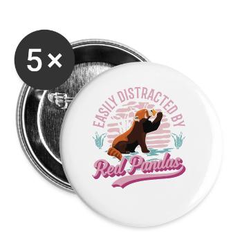 Facilement distrait par les pandas roux Roter Panda - Lot de 5 grands badges (56 mm) - blanc - Devant
