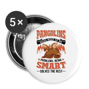 Pangolin Gift Pangolin - Buttons large 2.2''/56 mm (5-pack) - white - Front