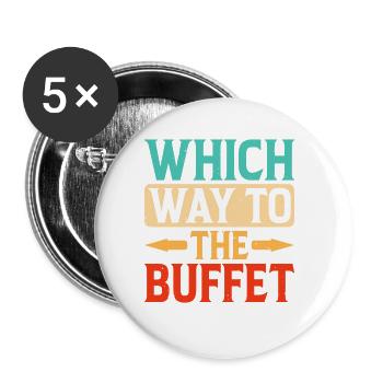 Which Way To The Buffet 28 - Buttons large 2.2''/56 mm (5-pack) - white - Front