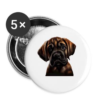 Dogge Doggen Hund Hunde Deutsche Dogge - Buttons groß 56 mm (5er Pack) - Weiß - Vorne