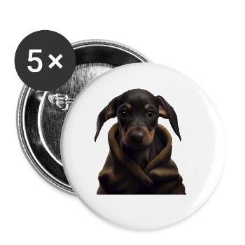 Doberman Dobermans Dog Dogs Puppy Doberman - Buttons large 2.2''/56 mm (5-pack) - white - Front