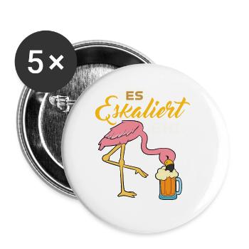 Es Eskaliert Eh - Buttons groß 56 mm (5er Pack) - Weiß - Vorne