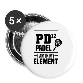 Padel Tennis Paddle Padel Ball Paddling Padel Tennis - Buttons large 2.2''/56 mm (5-pack) - white - Front