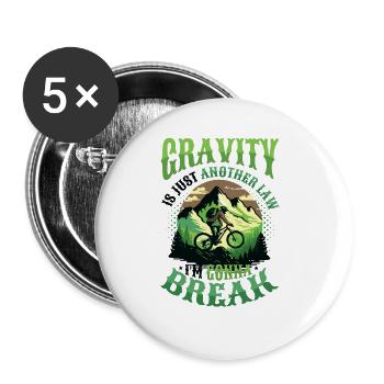 Mountain Bike Dirt Jumping - Buttons large 2.2''/56 mm (5-pack) - white - Front