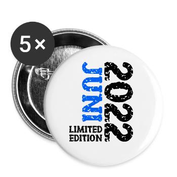 2022 Juni Limited Edition Geburtstag Geschenk - Buttons groß 56 mm (5er Pack) - Weiß - Vorne