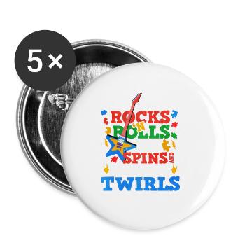 Autism Autism Gift - Buttons large 2.2''/56 mm (5-pack) - white - Front