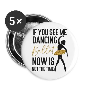 Ballet Dancer Dance Girl Ballerina - Buttons large 2.2''/56 mm (5-pack) - white - Front