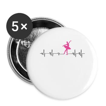 Ballet Dancer Dance Girl Ballerina - Buttons groß 56 mm (5er Pack) - Weiß - Vorne