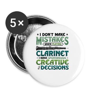 Clarinetist, makes spontaneous creativity - Buttons large 2.2''/56 mm (5-pack) - white - Front