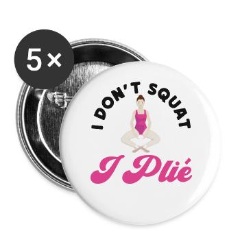 Ballet Danseuse Danse Ballerine - Lot de 5 grands badges (56 mm) - blanc - Devant