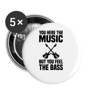 Bass Guitar - Buttons large 2.2''/56 mm (5-pack) - white - Front