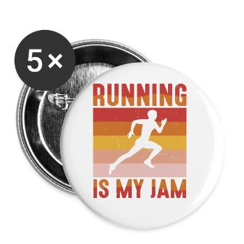 Running Is My Jam 5 - Buttons large 2.2''/56 mm (5-pack) - white - Front