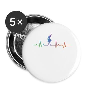Ballet Danseuse Danse Ballerine - Lot de 5 grands badges (56 mm) - blanc - Devant