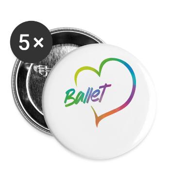 Ballet Dancer Dance Girl Ballerina - Buttons large 2.2''/56 mm (5-pack) - white - Front