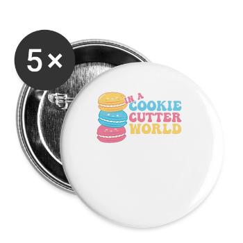 Être un macaron dans un monde de emporte-pièces - Lot de 5 grands badges (56 mm) - blanc - Devant