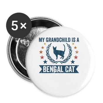 Mein Enkelkind Ist Eine Bengalkatze - Buttons groß 56 mm (5er Pack) - Weiß - Vorne