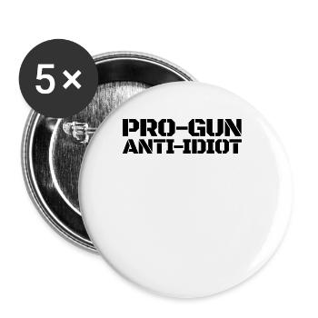 Pro Gun Anti -Idiot -M�nner -Pro -Gun -Anti -Idiot - Buttons groß 56 mm (5er Pack) - Weiß - Vorne