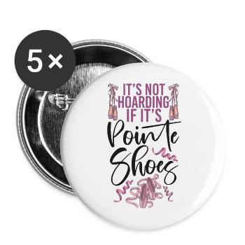 Ballet Dancer Dance Girl Ballerina - Buttons large 2.2''/56 mm (5-pack) - white - Front