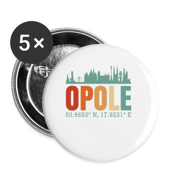 Pologne Opole.Skyline - Lot de 5 grands badges (56 mm) - blanc - Devant