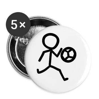 Fußballer Minimalist - Buttons groß 56 mm (5er Pack) - Weiß - Vorne