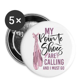 Ballet Dancer Dance Girl Ballerina - Buttons large 2.2''/56 mm (5-pack) - white - Front