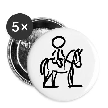 Rider sur Perd Style minimaliste - Lot de 5 grands badges (56 mm) - blanc - Devant