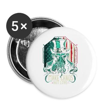 Cthulhu Make Chaos Not Love, Cosmic Horror - Buttons groß 56 mm (5er Pack) - Weiß - Vorne
