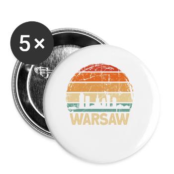 Pologne Varsovie Skyline - Lot de 5 grands badges (56 mm) - blanc - Devant